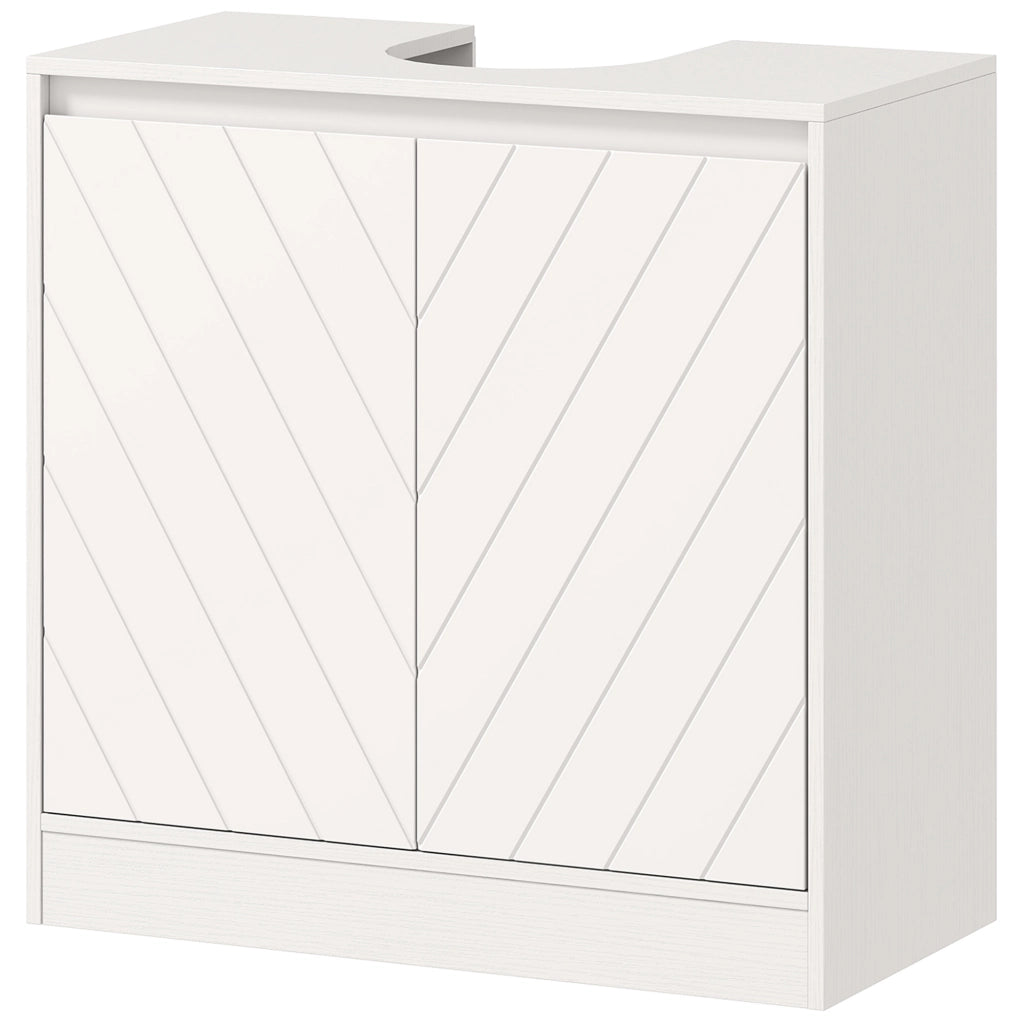 Mobile Bagno Sottolavabo con 2 Ante e Ripiano Regolabile ¨C Minimal ¨C Bianco 60x30x59,8 cm