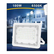 Trade Shop - Faro Led 100w Ultra Slim Bianco Esterno Ip65 Luce Fredda Naturale Calda Fs100w-b - -bianco Freddo      -