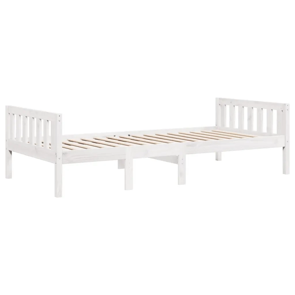 Letto per Bambini | Letto Infantile | Lettino senza Materasso Bianco 90x200cm Massello Pino