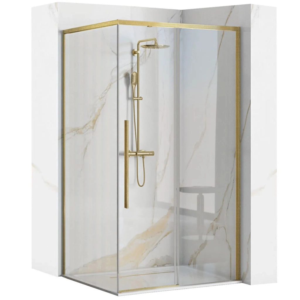 Cabina Doccia Solar Gold Brush 90x90 senza piatto doccia