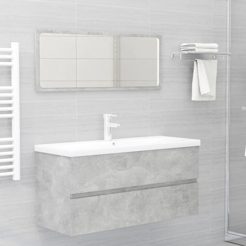 Mobile Lavabo | Armadio Lavabo Grigio Cemento 100x38,5x45cm in Legno Multistrato
