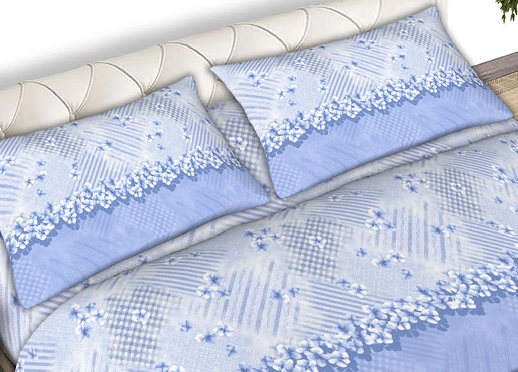 Completo Lenzuola 100% Cotone Made Italy Fantasia Firenze C.N. - Matrimoniale - Sky Blu
