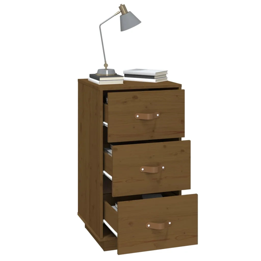 Set di 2 Comodini | Armadio da Notte | Mobiletto da notte Ambra 40x40x75 cm in Legno Massello di Pino