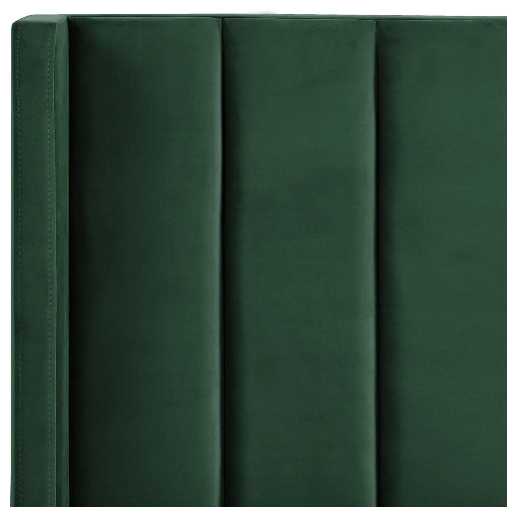 Letto matrimoniale 160 x 200 cm Rete a doghe in velluto verde scuro