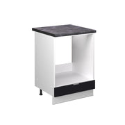 Mobile per forno da incasso Fame-Line Nero rigato/Bianco 60 cm, PL Antracite Vicco