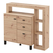 Madia Coloni, Credenza 3 Cassetti, 106x35x101h cm Marrone Rovere Nodi