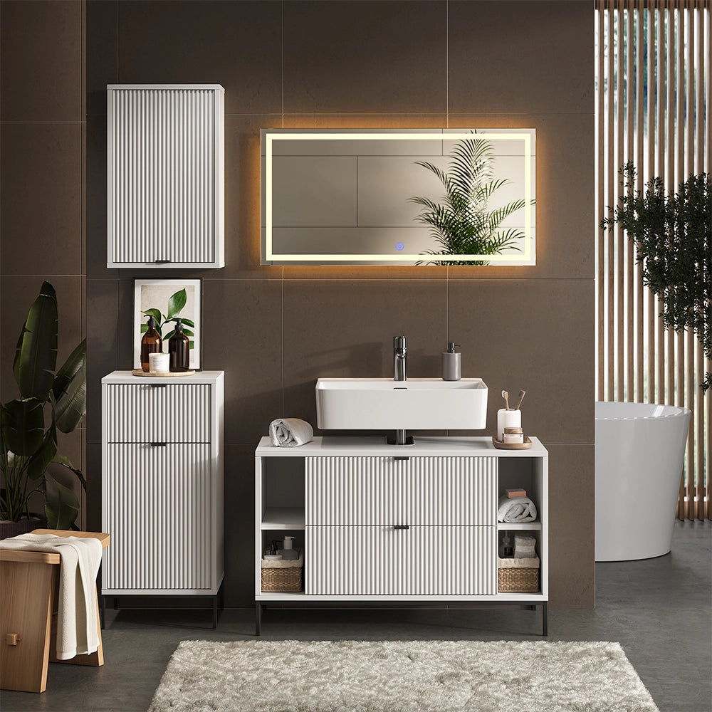 Vicco Set di mobili da bagno Bianco 4 parti