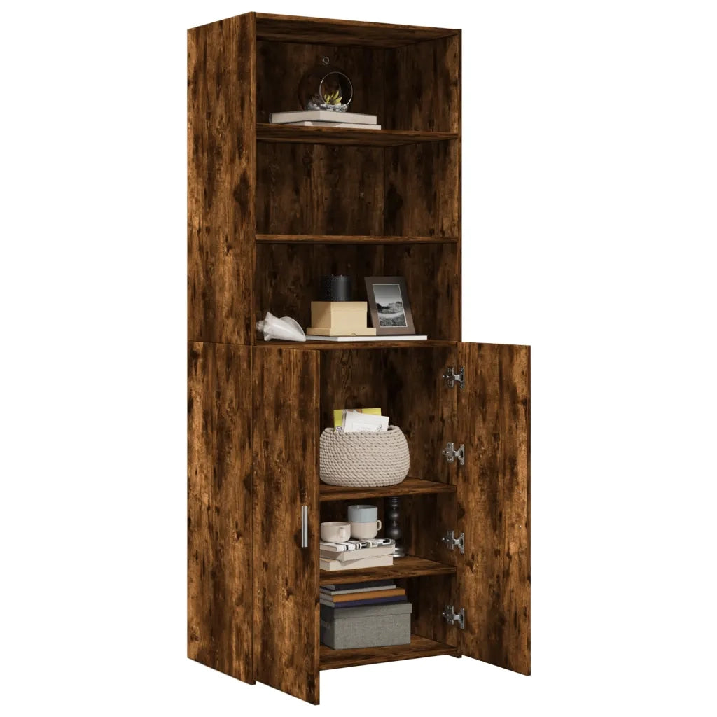 Credenza Rovere Fumo 70x42,5x185 cm in Legno Multistrato 3281375