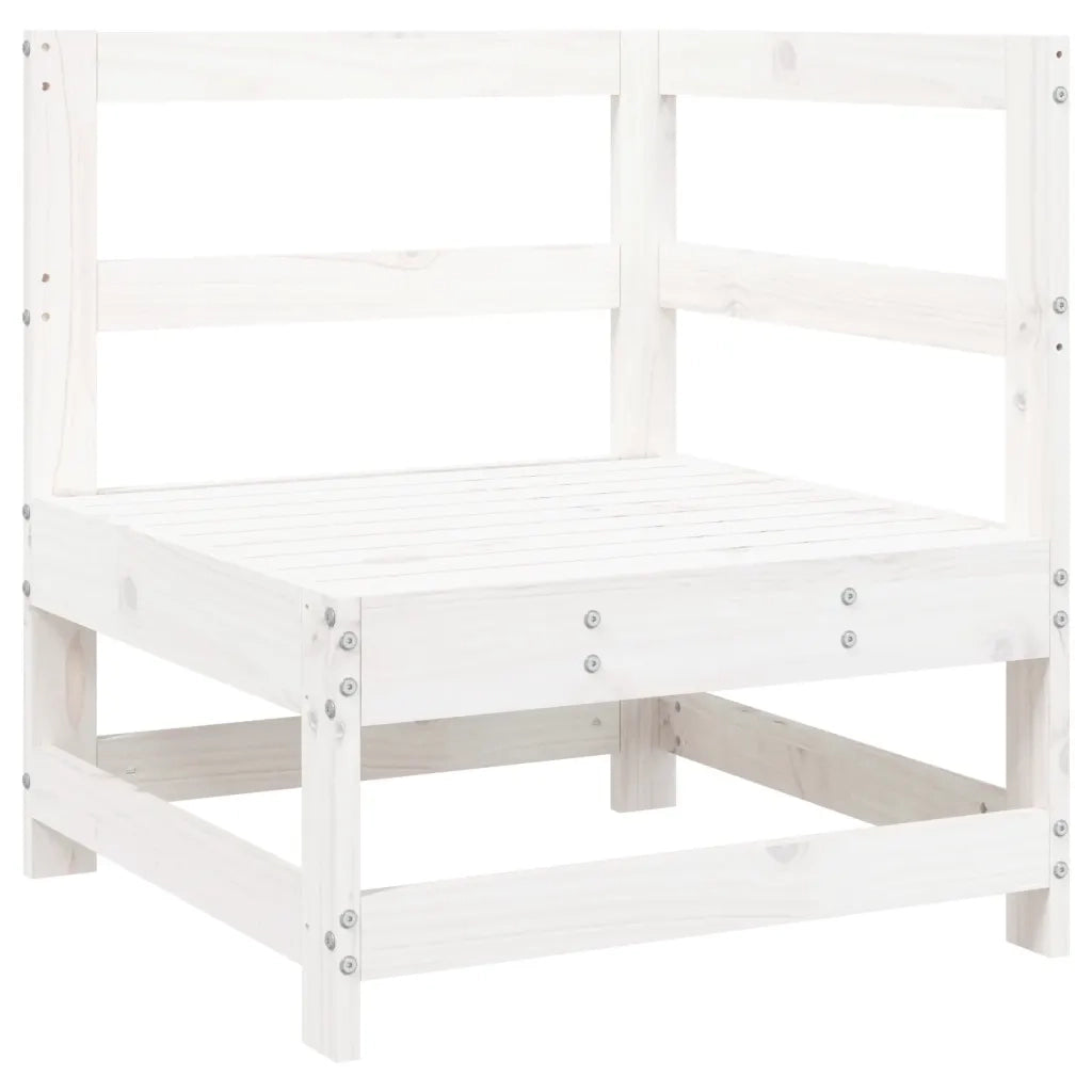 Set Salotto da Giardino 8 pz in Legno Massello di Pino Bianco