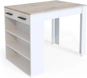 Tavolo da pranzo Repose, Sonoma/Bianco, 67 x 100 cm, adatto come piano di lavoro o area di appoggio aggiuntiva