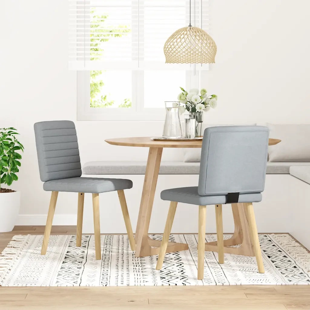 Sedie da Pranzo 2 pz Grigio Chiaro in Tessuto 4101174