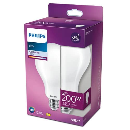 Lampada a LED NATUR.4000K Philips Goccia 23 W=200W E27 3452 Lm 4 Pezzi