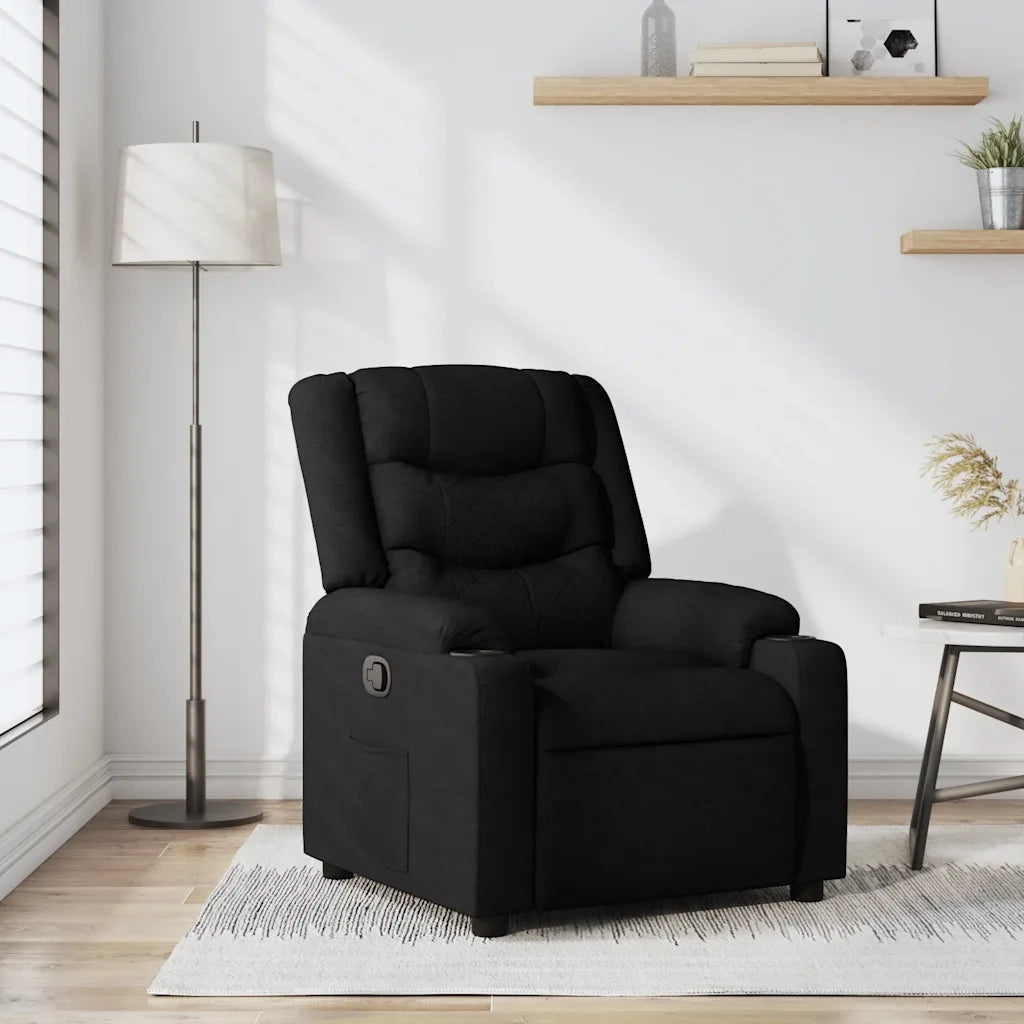 Poltrona | Sedia Relax Reclinabile in Tessuto Nero