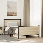 Giroletto senza Materasso in Metallo-Struttura Letto Rovere Sonoma 100x200 cm 132640