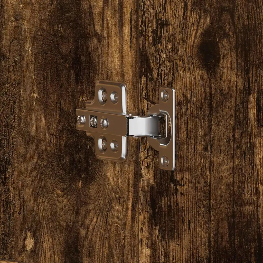 Mobile per scarpe con lo scaffale-Scarpiera Rovere fum¨¦ 80 x 39 x 178 cm