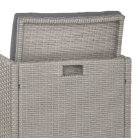 Set Mobili da Giardino Esterno Tavolo con 4 Sedie 4 Poggiapiedi 9pz Rattan Grigio
