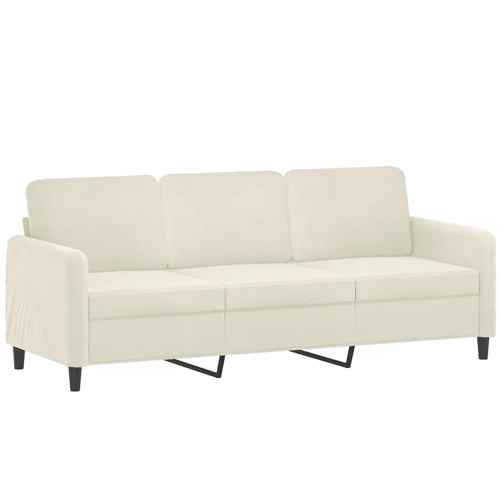 Set di Divani 3 pz Crema in Velluto 3202032