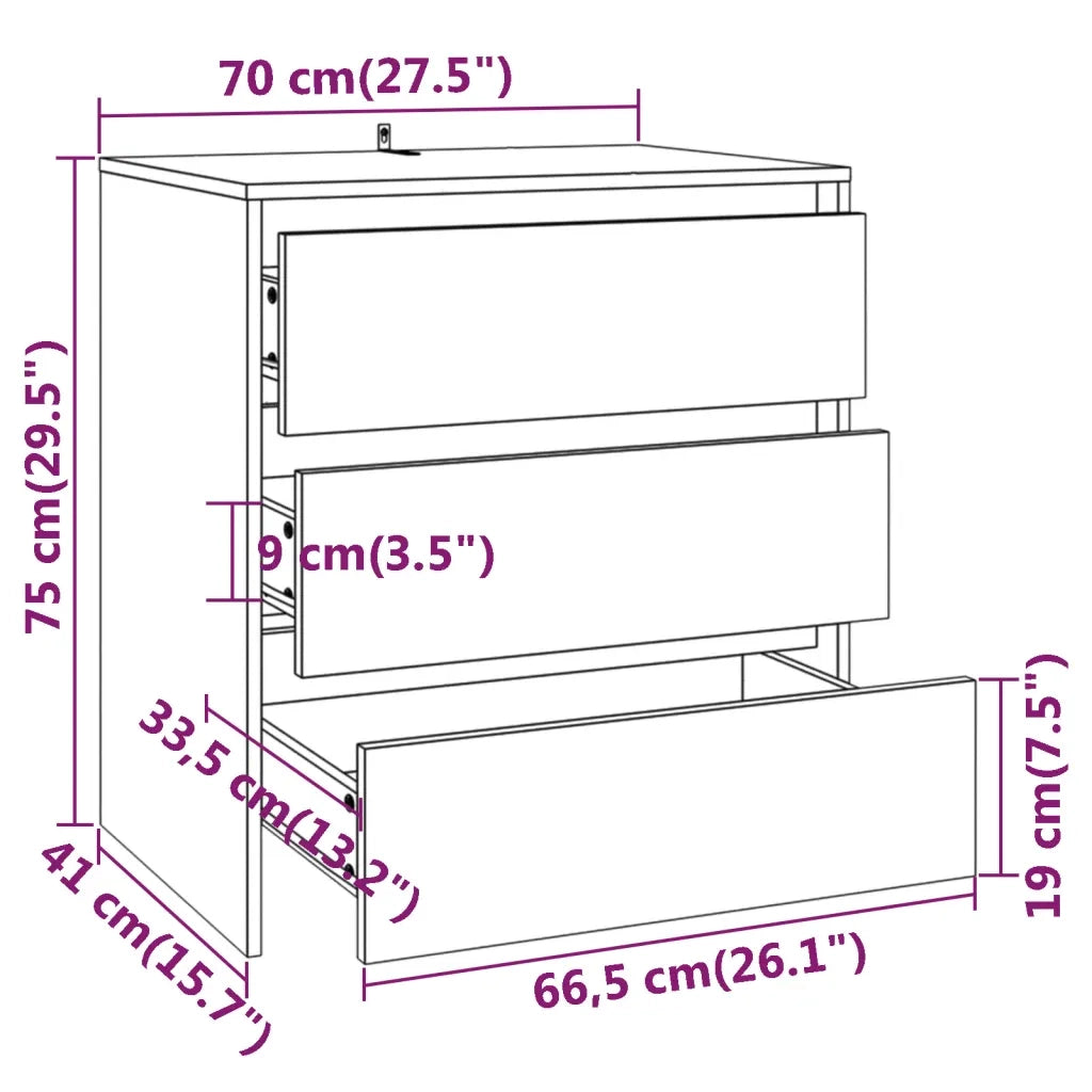 Credenza Rovere Fumo 70x41x75 cm in Truciolato cod mxl 19477