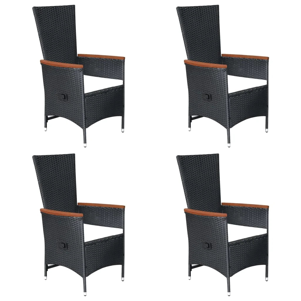Set da pranzo da giardino per esterni 7 pezzi in resina di vimini nera 02_0014056