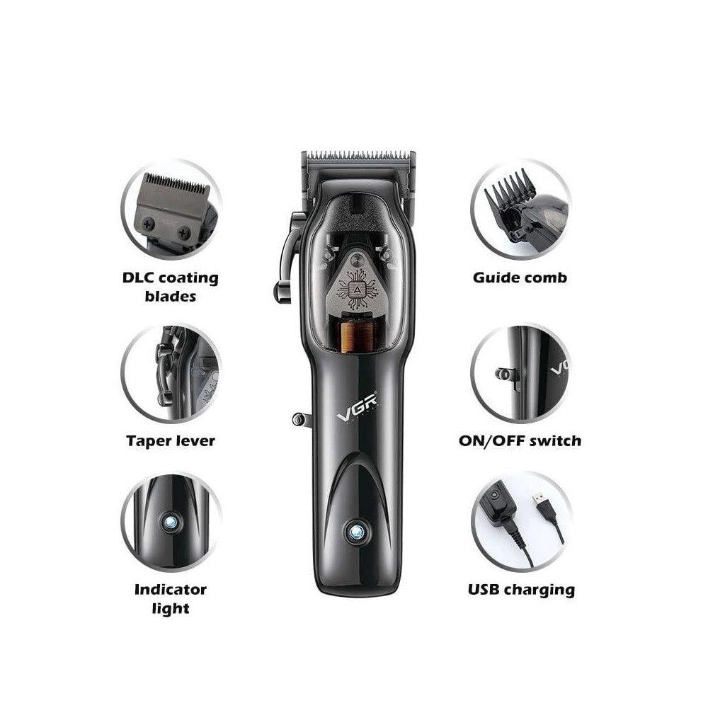 Trade Shop - Tagliacapelli Uomo Professionale Senza Filo Ricaricabile A Batteria 0 Mm Vgr653 -