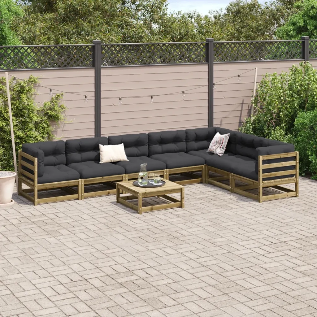 Set Divani da Giardino 8 pz in Legno Impregnato di Pino 3299477