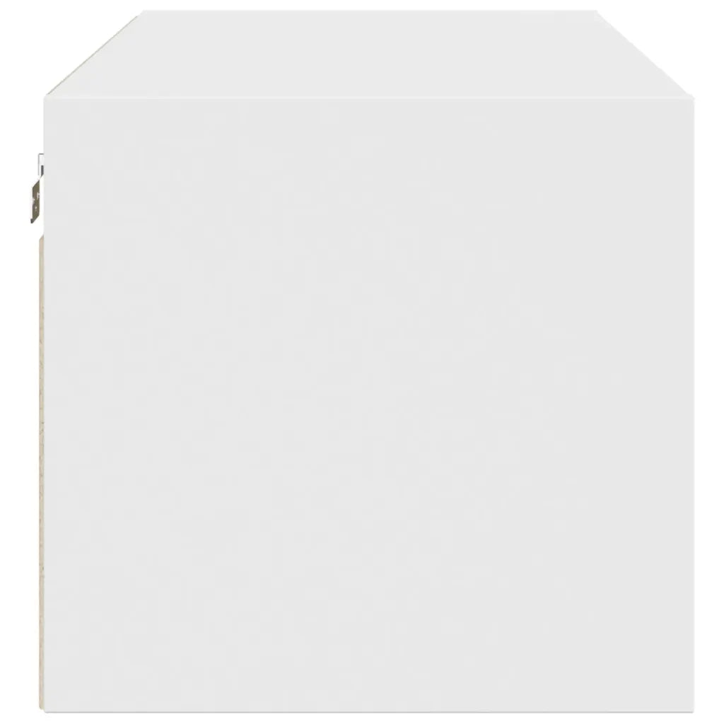 vidaXL Mobile a Muro con Ante in Vetro Bianco 102x37x35 cm