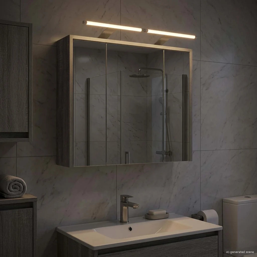 Mobiletto per specchio da bagno Grigio Sonoma