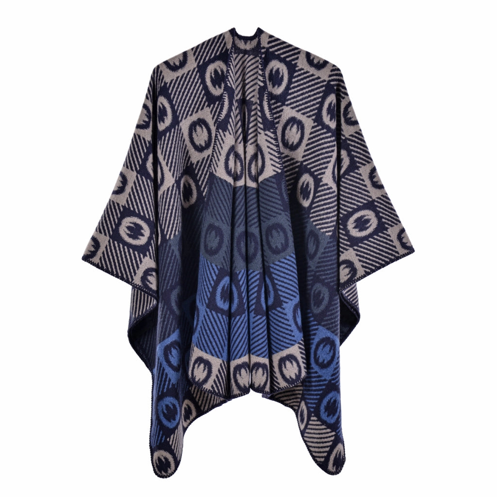 Sciarpa divisa con stampa a lettere di tendenza, sciarpa calda in cashmere jacquard alla moda, mantello