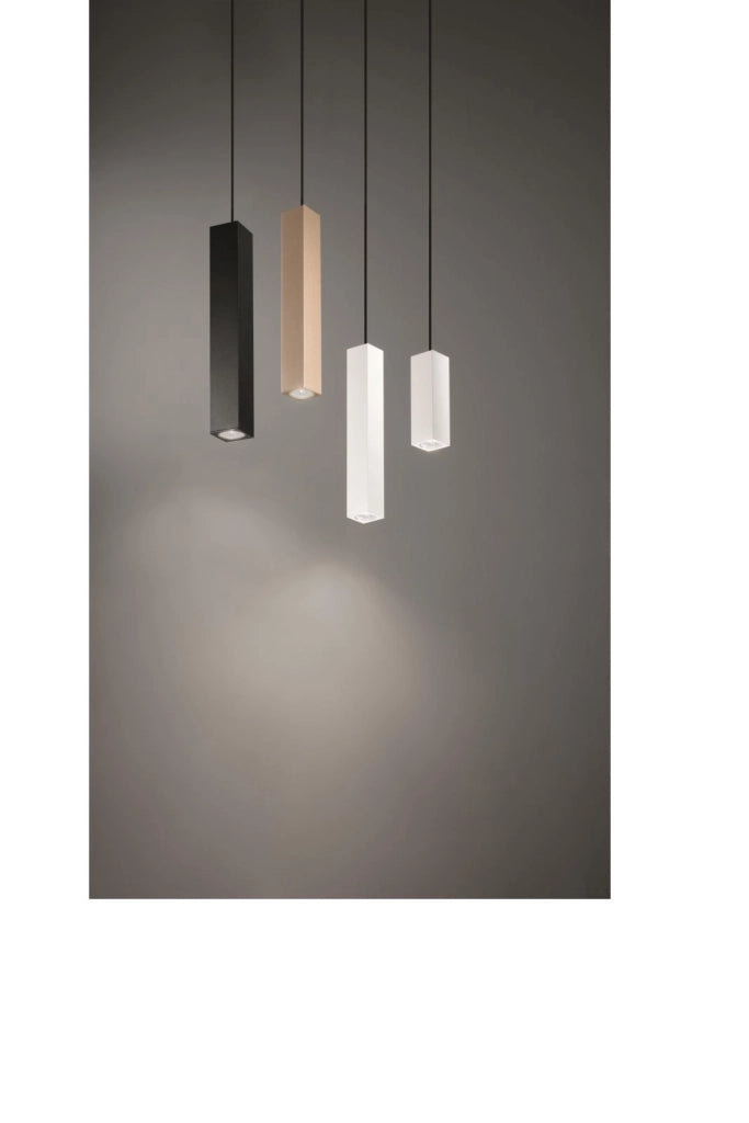 SOSPENSIONE ALOA PICCOLA 1 LUCE ATTACCO GU10 NERO H.20CM
