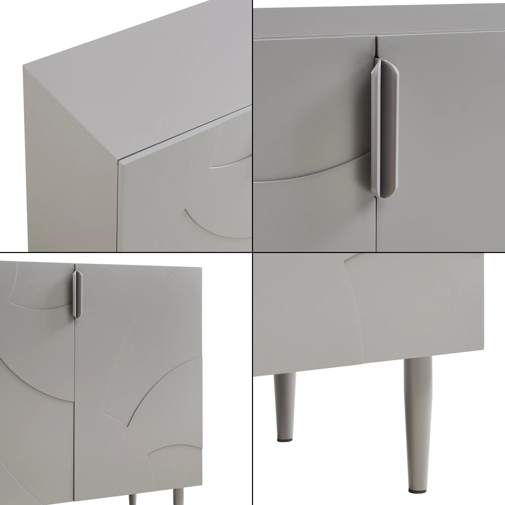 Credenza Bassa Starvili con 2 Ante Madia Moderna 75x76x38 cm Grigio [en.casa]