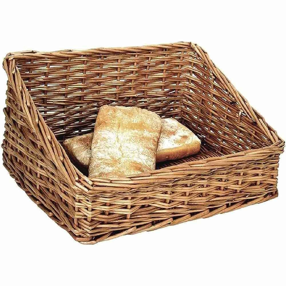Cesta cesto espositore cestino portapane in vimini rettangolare cm 49 x 33 h 21