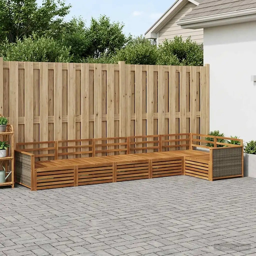 Set di divani da esterno 6 pcs Naturale