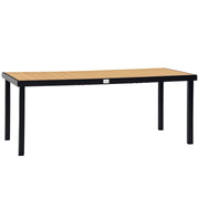 Tavolo da Giardino 8 Posti in Alluminio e Plastica ¨C zephmum ¨C Nero e Color Legno