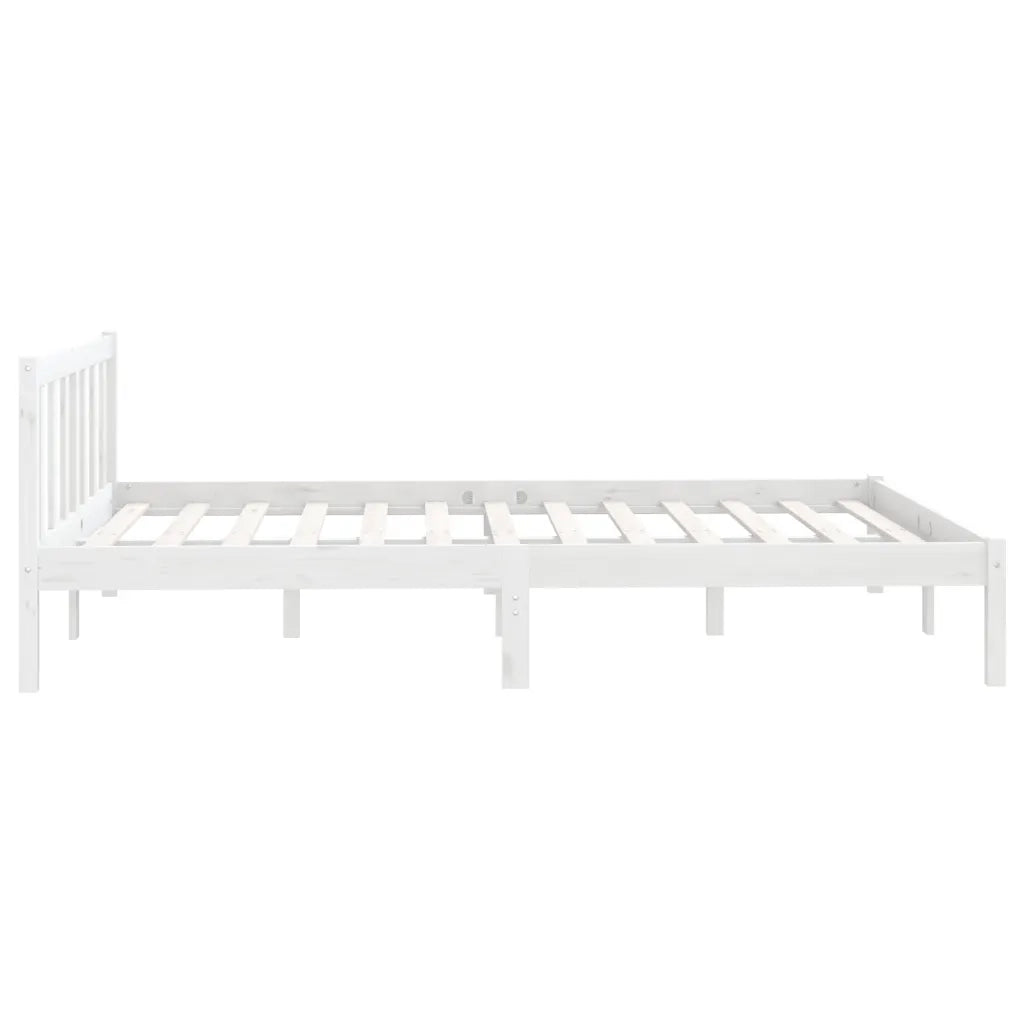 Giroletto-Struttura Letto Bianco in Legno Massello di Pino 140x190 cm 456833