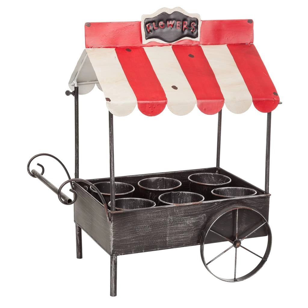 Carrello portafiori in metallo 43,5x27x52,5h