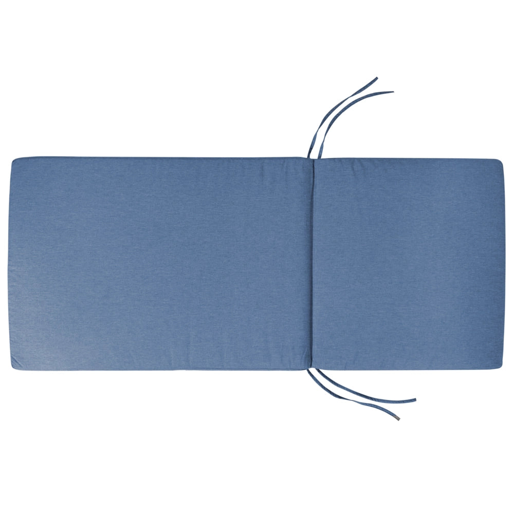 Set di 2 cuscini per sedie da giardino cuscini per seduta e schienale in poliestere blu, design moderno, resistenti ai raggi UV e all'acqua