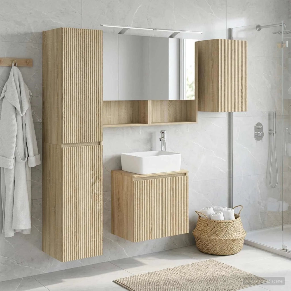 Set di Armadi da Bagno 5 pcs Rovere Sonoma 50 x 14,5 x 70 cm 3407321