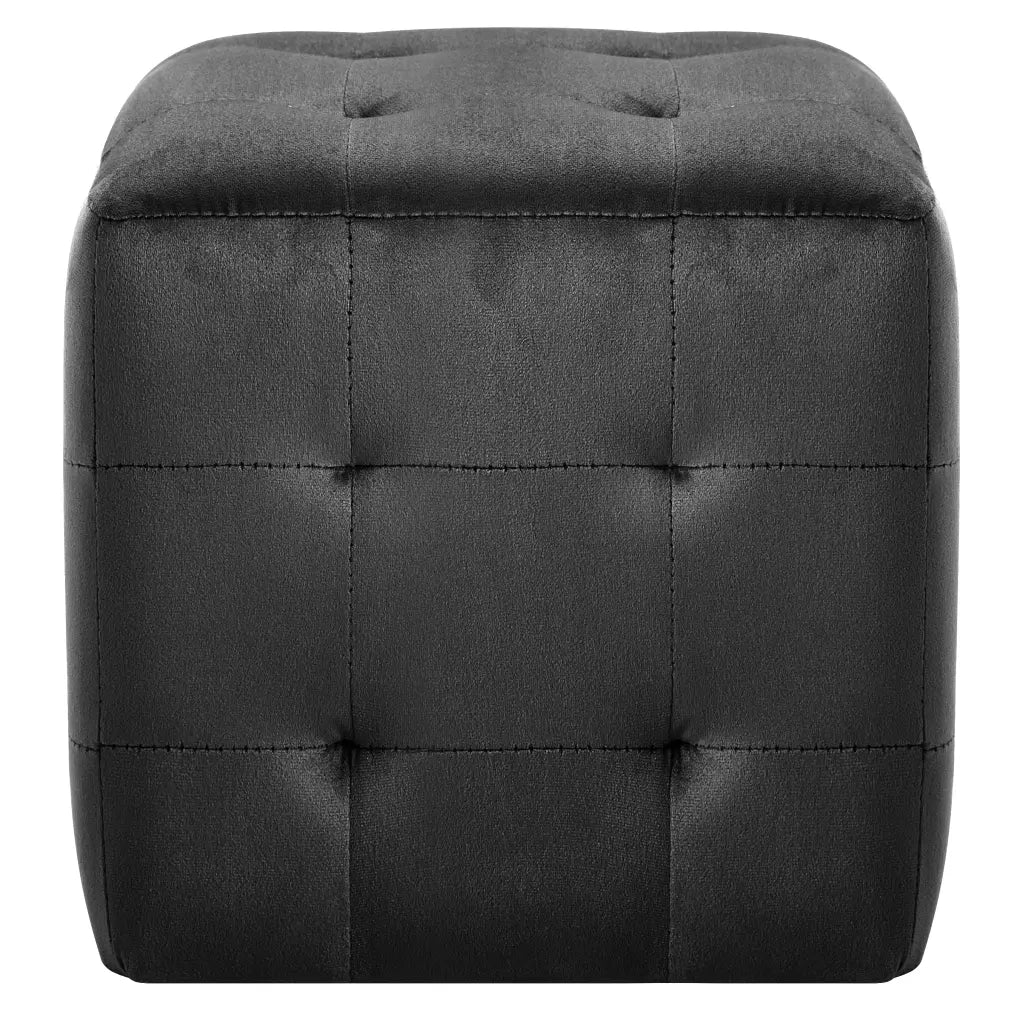 Set di 2 Comodini | Armadio da Notte | Mobiletto da notte Nero 30x30x30 cm in Tessuto Vellutato