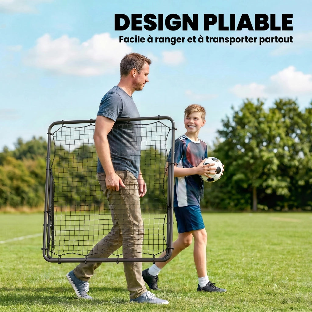 Rete da Calcio Pieghevole Regolabile ¨C Zephmum ¨C 120x73x112cm Nero
