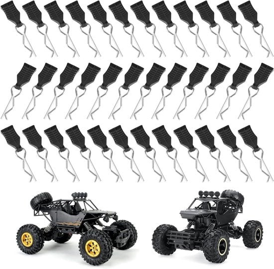 36 Pezzi di Clip di Carrosseria RC con Cerniere a Tendine, Accessori di Abbinamento della Scocca per Auto a Controllo Remoto, R Tipo di Imbussi per Modelli 1/10, 1/12 e 1/16