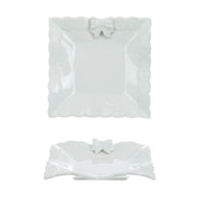 Piattino da Dessert Dolce Ceramica Bianca Elegante Shabby Chic Blanc Mariclò
