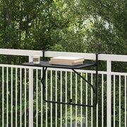 Tavolo Appeso da Balcone Nero 60 x 39 x 65 cm Acciaio 42008075