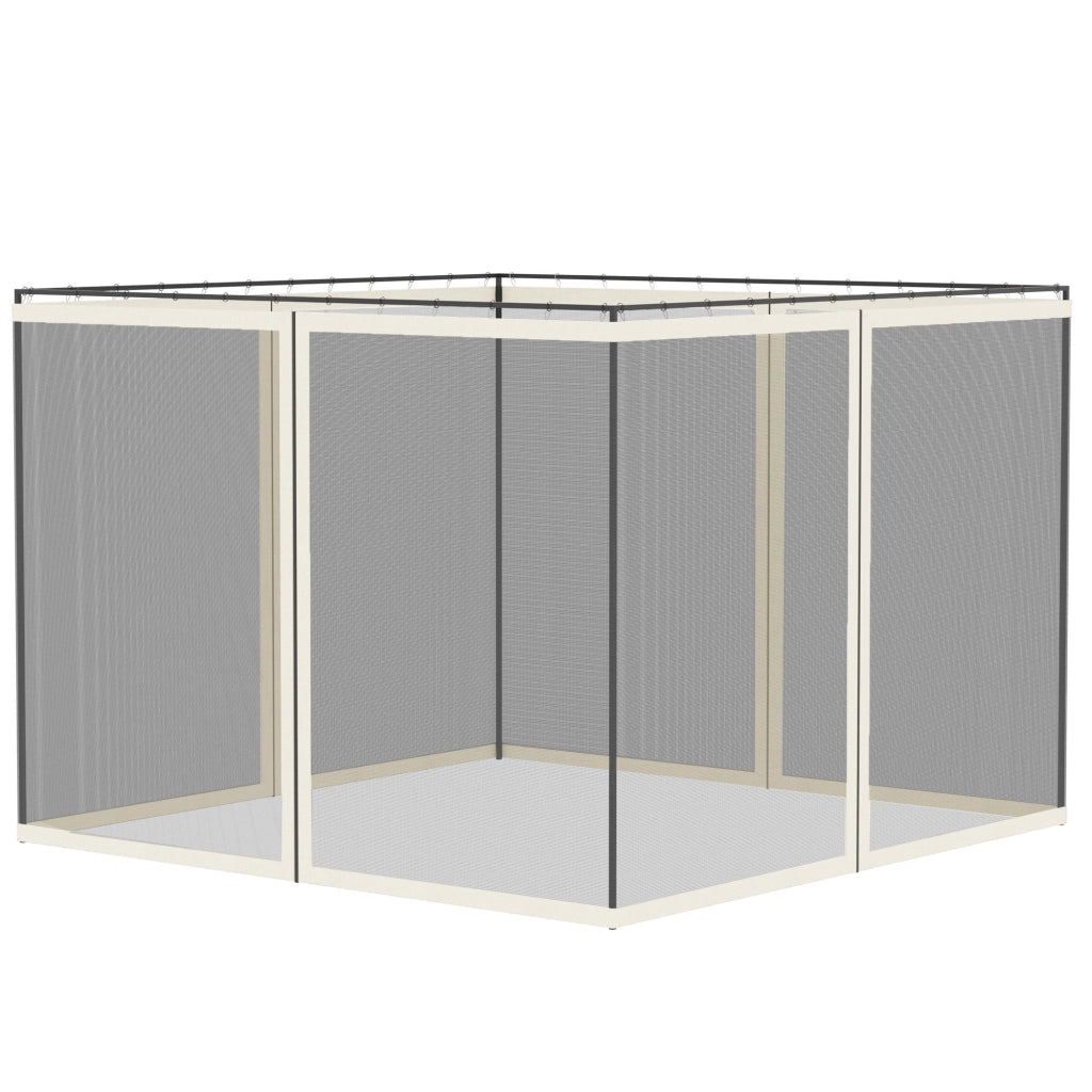 Zanzariere per gazebo giardino 3x3 m ¨C zephmum ¨C 4 pezzi con zip e ganci