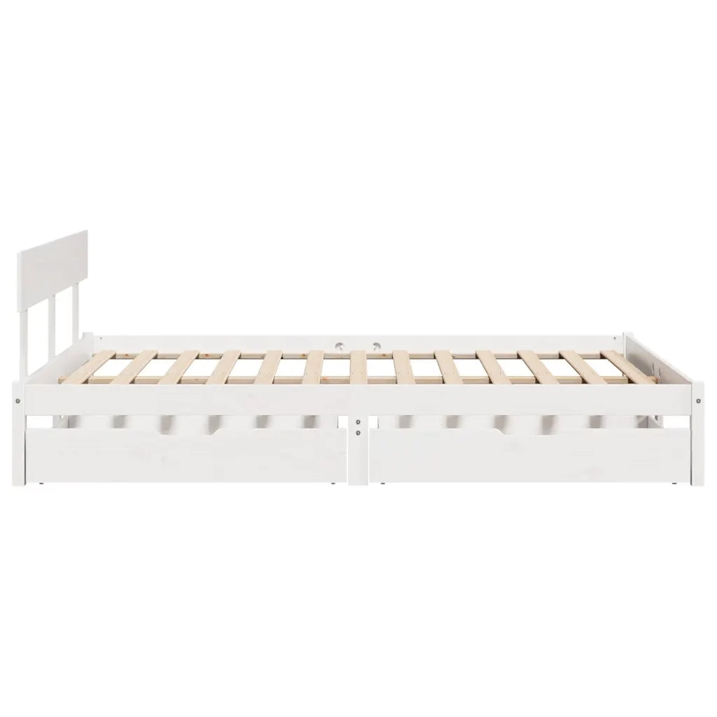 Letto senza Materasso Bianco 160x200 cm Legno Massello di Pino 3301519