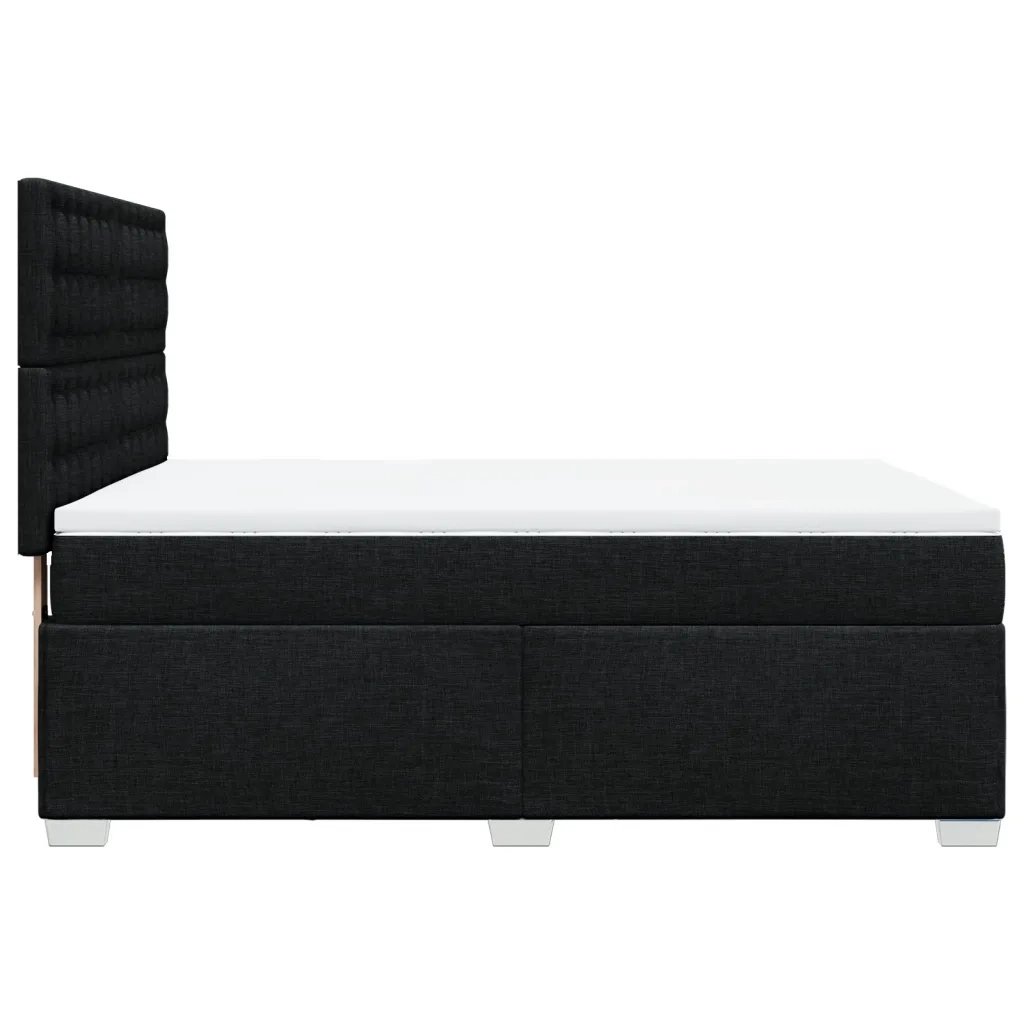Giroletto a Molle con Materasso Nero 140x200 cm in Tessuto
