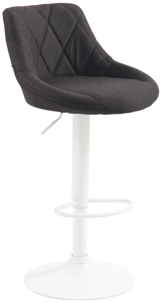Sgabello bar LAZIO in tessuto grigio scuro,bianco