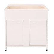 Mobile Lavatoio da Esterno in Polipropilene e Alluminio 80x50x83 cm Bianco