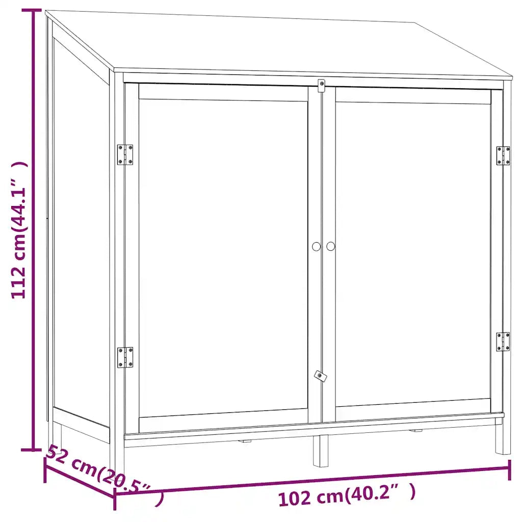 Capanno da Giardino Marrone 102x52x112 cm Legno Massello Abete CFW6395259
