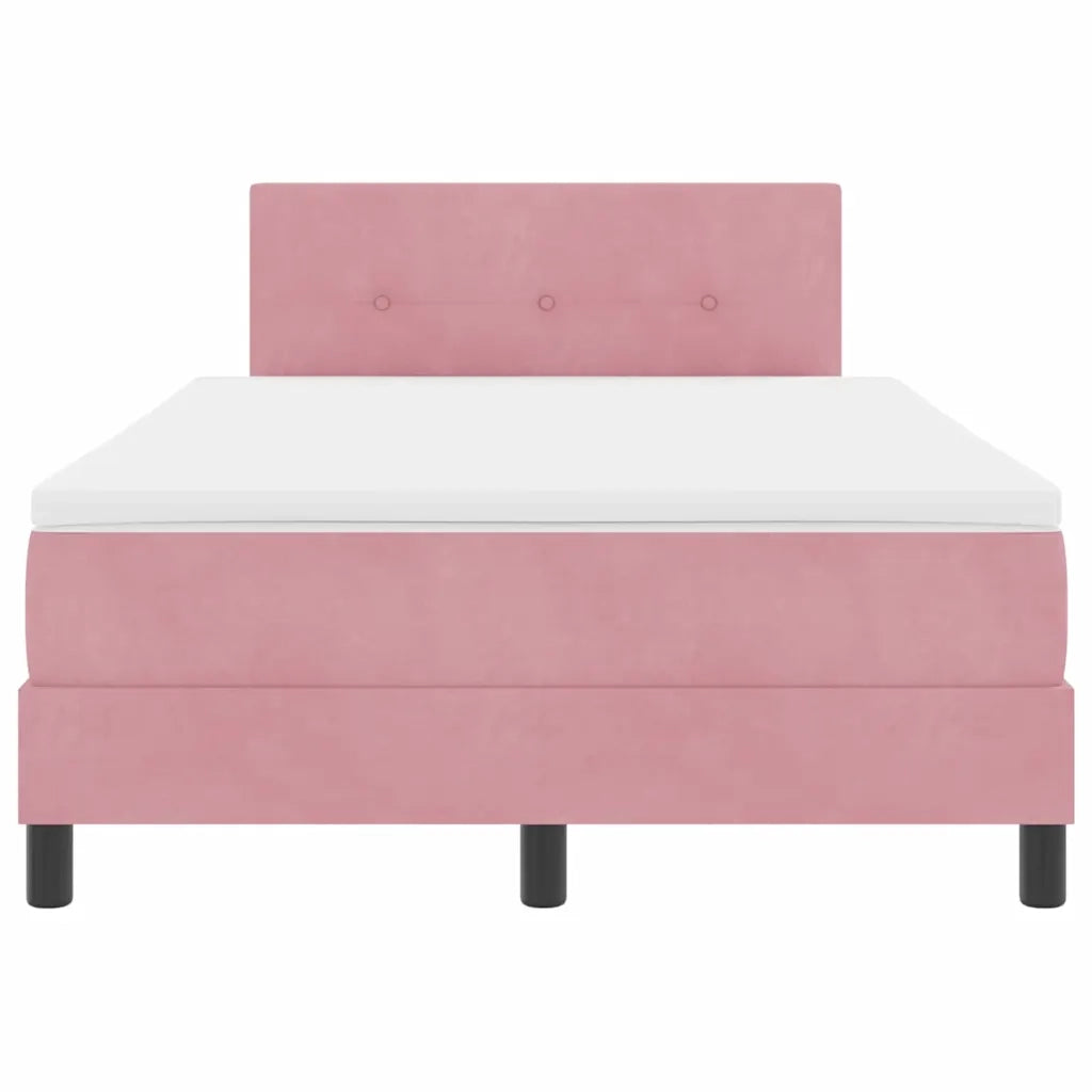 Letto a Sorgente LED con materasso Rosa 120 x 200 cm Velluto 3342649