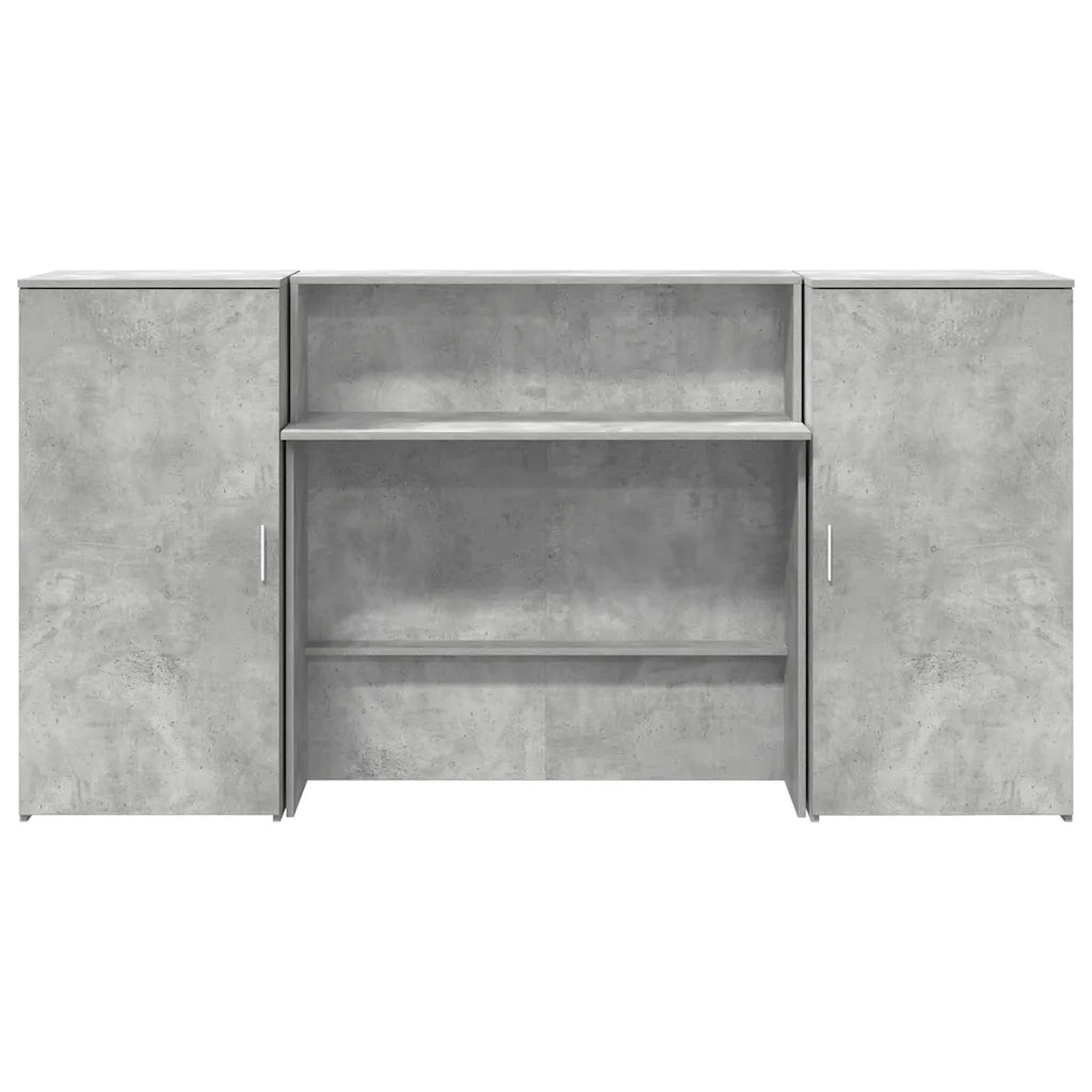 vidaXL Banco Reception Grigio Cemento 200x50x103,5cm Legno Multistrato